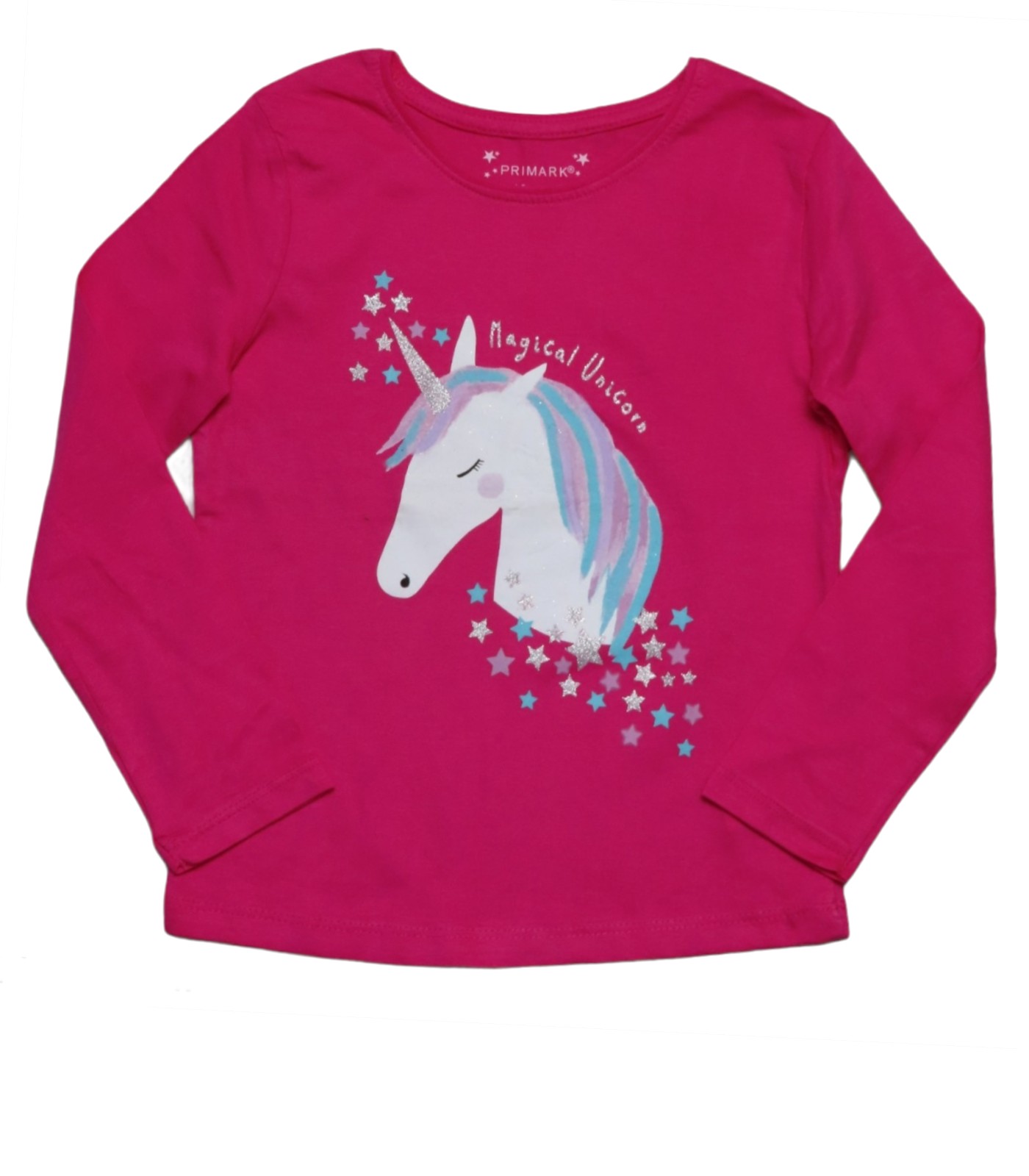 Full Sleeve Unicorn Glitter Printed Cotton T-shirt for Girls