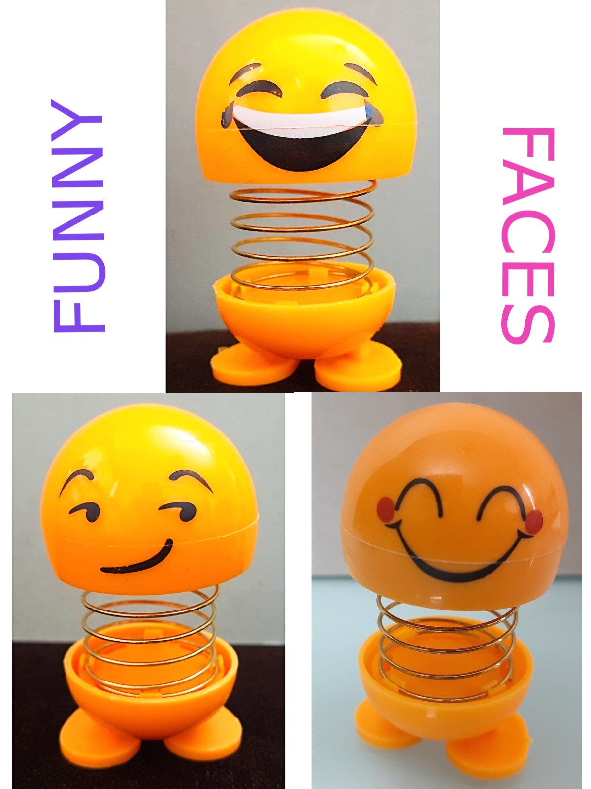 Emojis & Smileys Spring Shaking Head Toy-Pack of 3
