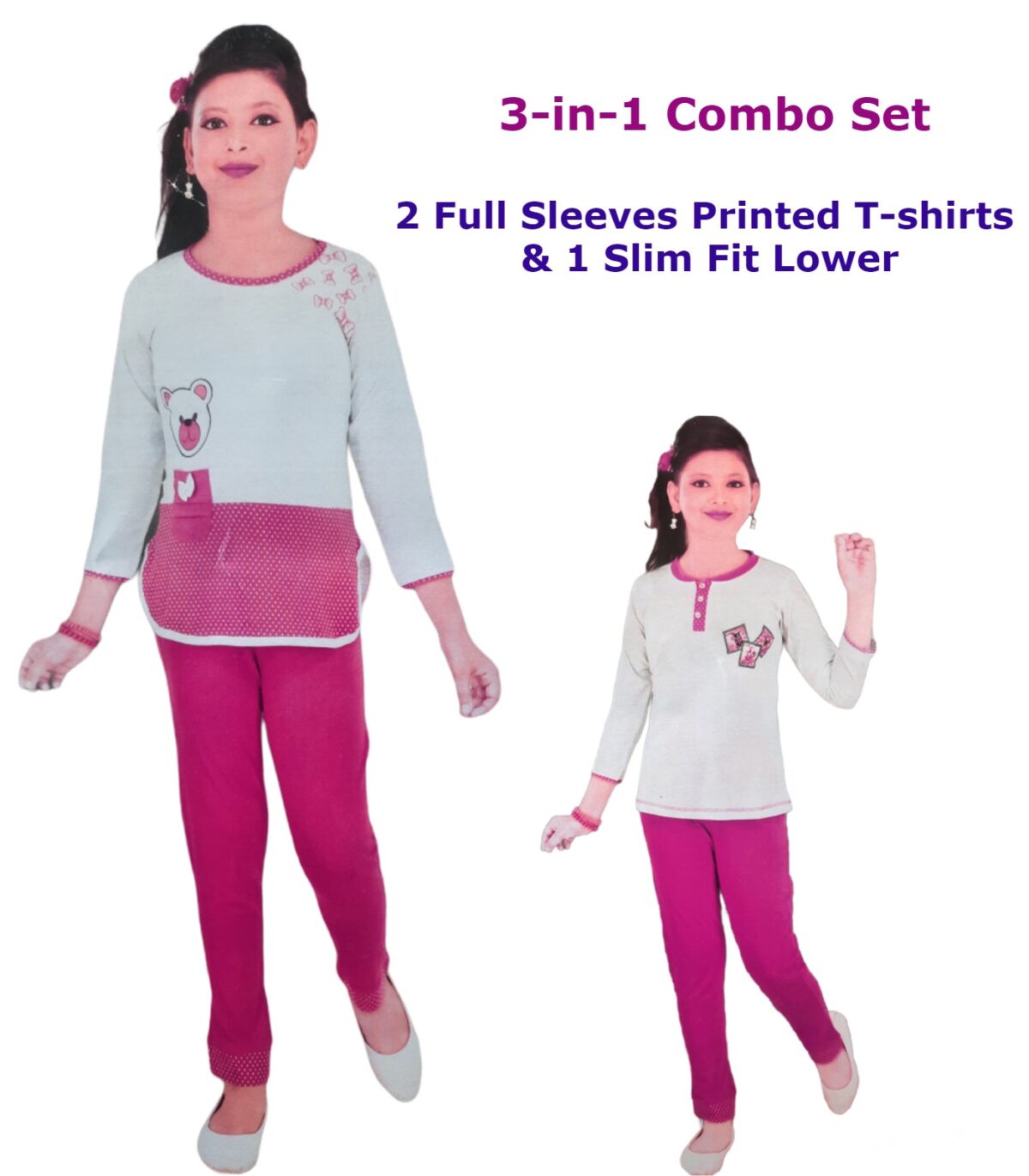 Girls T-shirt lower combo set d2040